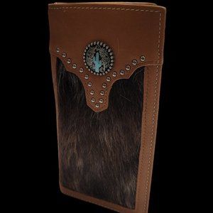Western Cowboy Genuine Leather Bi-fold Long wallet for Men